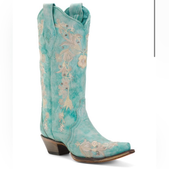 Corral Shoes - CORRAL BOOTS
Leather Embroidered Floral Western Boots 7.5 turquoise